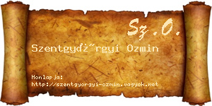 Szentgyörgyi Ozmin névjegykártya